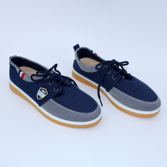 Fashion Sport Custom Pattern Blue Gray Canvas Shoes Lace Up NWOT - Picture 4 of 8